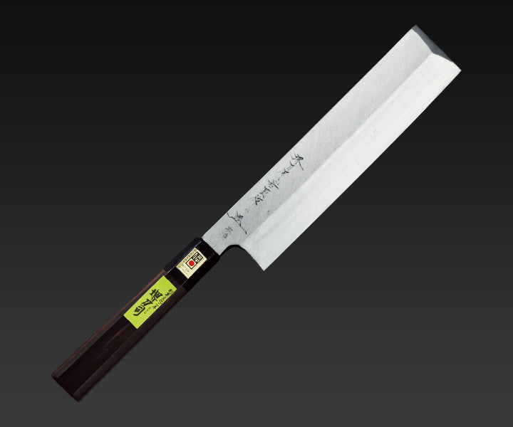 岩國作　刺身（蛸引） 堺の包丁】岩國作 青鋼 刺身（蛸引・先丸） – 堺刀司オンラインショップ